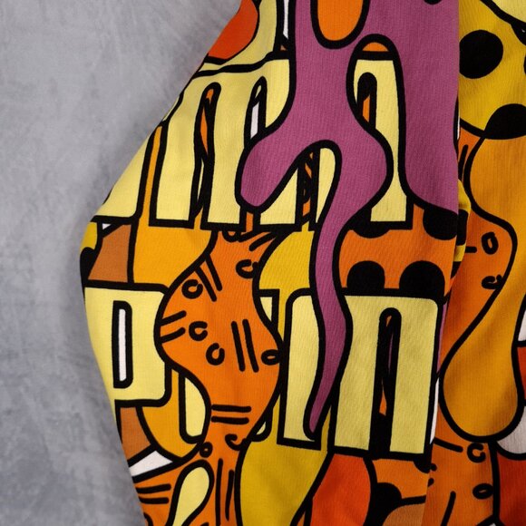 Puma BRITTO Hoodie Mens Large Yellow Orange AOP Graffiti Art Streatwear 90s insp - Picture 12 of 16